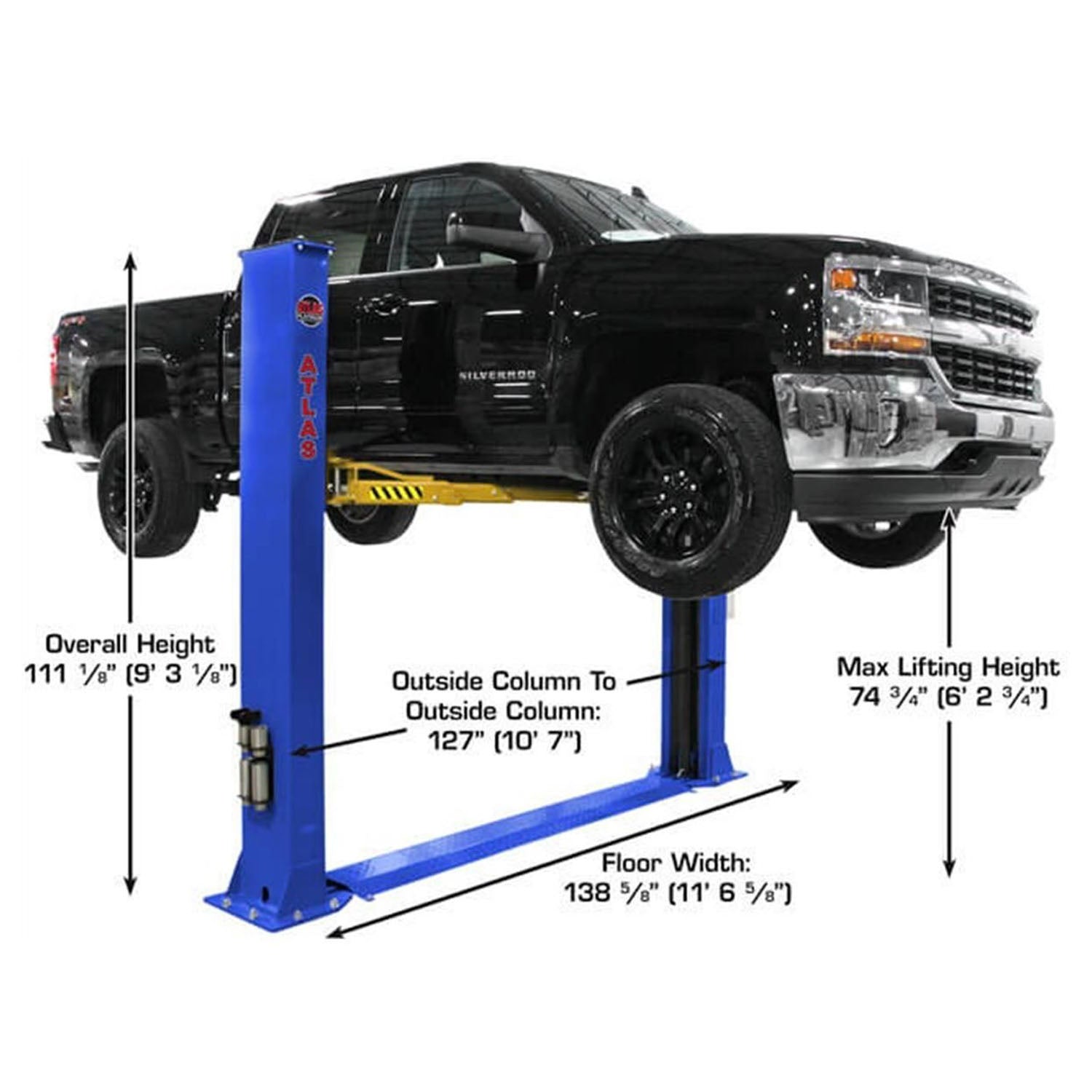 Atlas Equipment Platinum PVL9BP ALI Certified 2-Post Lift 9k lbs. #ATEAP-PVL9BP-FPD, alamoequipment.com