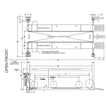 Challenger 5K 4-Post / Alignment - 4115 Specs, Alamo Equipment, TX