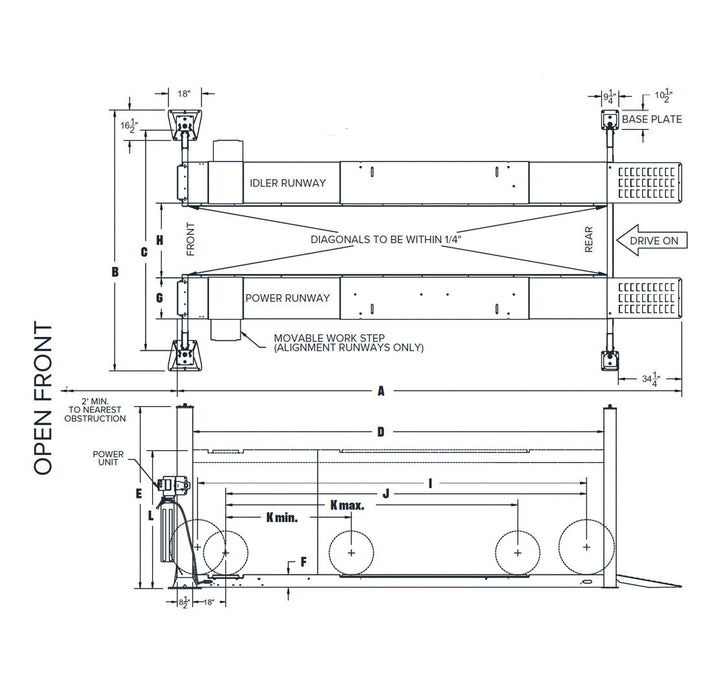 Challenger 5K 4-Post / Alignment - 4115 Specs, Alamo Equipment, TX