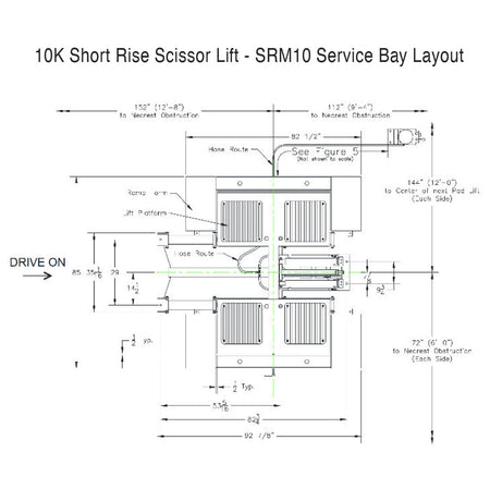 Challenger 10K Short-Rise #SRM10 Service Bay Layout, Alamo Equipment, TX, alamoequipment.com