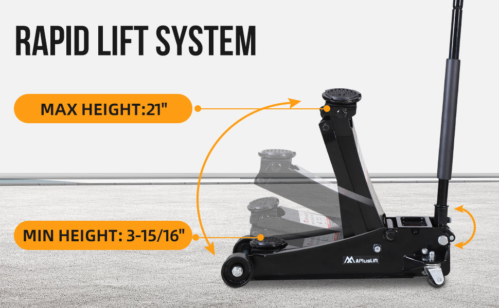 APlusLift 4 Ton Lower profile Steel Racing Floor Jack, FE400B, alamoequipment.com