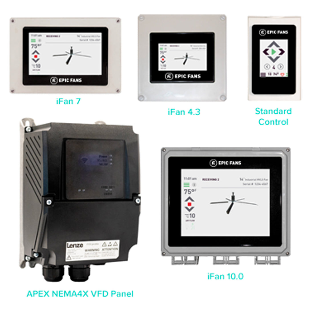 Epic Apex fans control options, alamoequipment.com