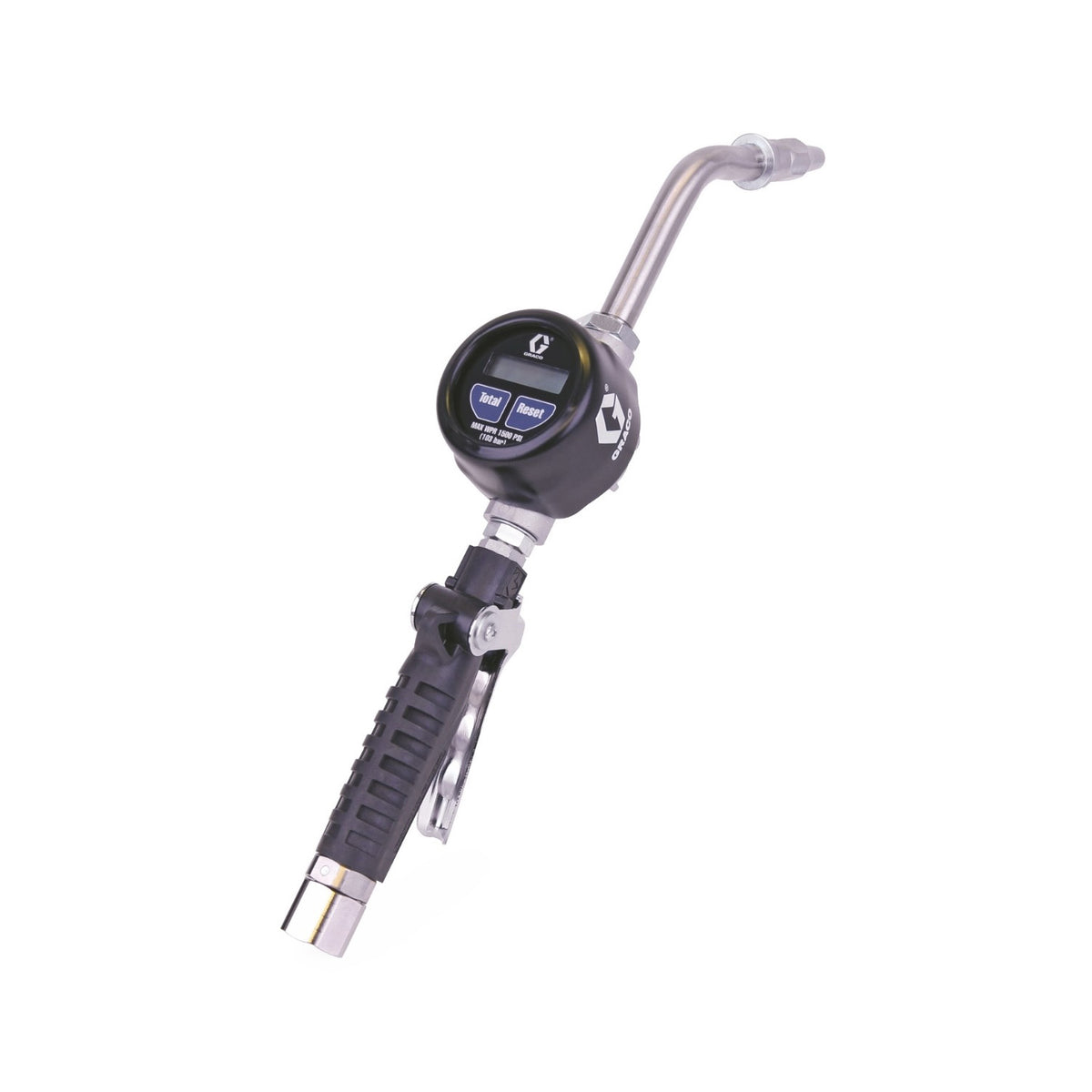 Graco EM8 Electronic Manual Oil/Antifreeze Meter - Rigid Extension - 1/2 in. Inlet - NPT #25c903, alamoequipment.com