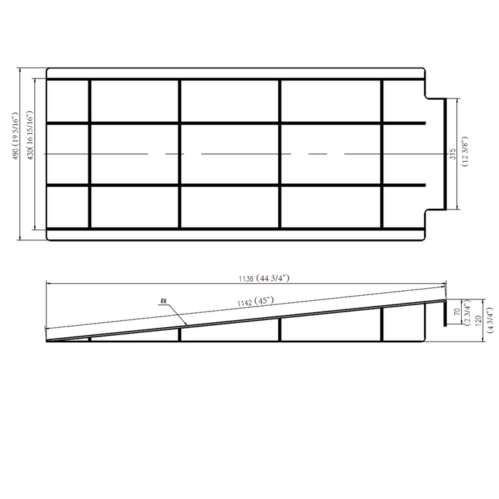 APlusLift 4-Post Lift 45" Long Aluminum Ramps, alamoequipment.com