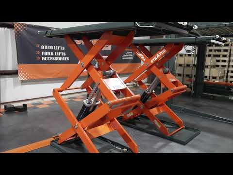 Stratus 3 Commercial Grade On-Ground  Scissor Car Lift Generation 3, SAE-UT9000 video, alamoequipment.com