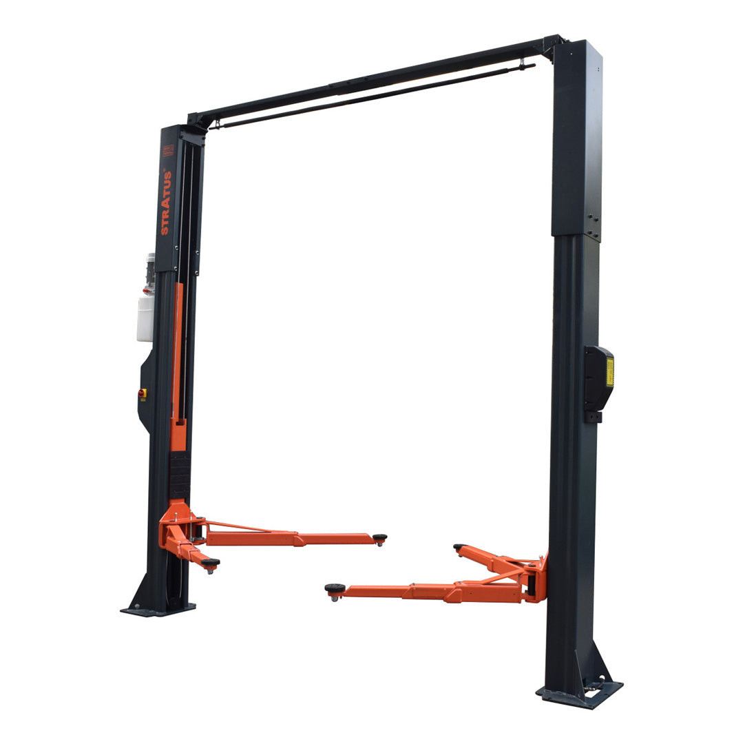 Stratus X-Wide Asymmetric & Symmetric 2-in-1, 10k lbs 2-Post Lift SAE-C10XE, alamoequipment.com