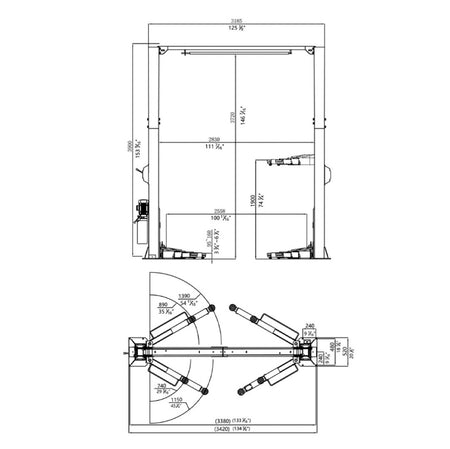 Stratus Floor Plate Open 9k lbs Single Point Manual Release 2-Post Car Lift SAE-C9P, alamoequipment.com