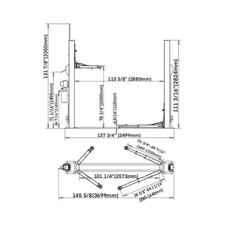 Stratus Floor Plate Open 10k lbs Single Point Manual Release 2-Post Car Lift SAE-F10S, Alamoequipment.com