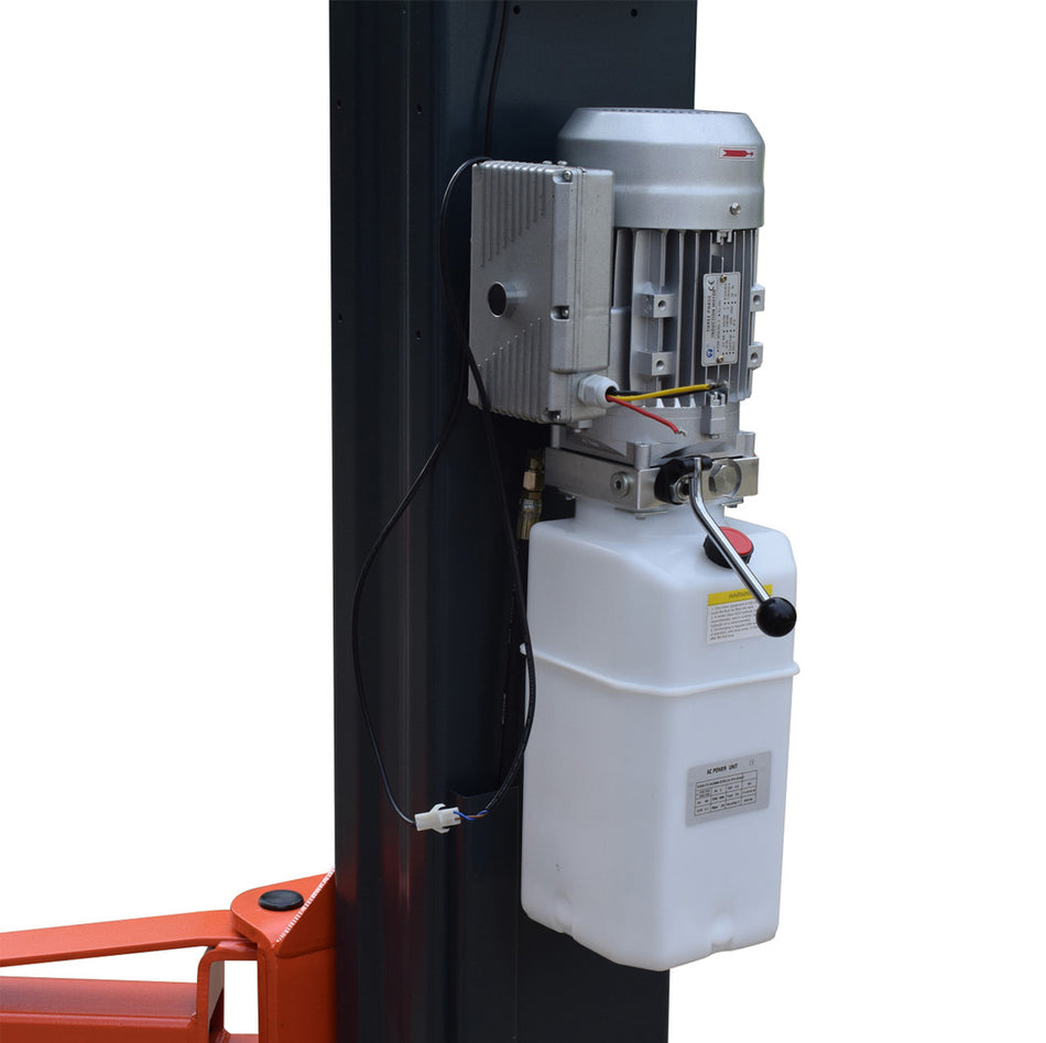 Stratus Extra Wide 10k lbs Single Point Manual Release 2-Post Lift SAE-F10X, alamoequipment.com