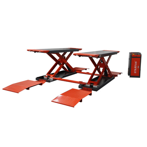 Stratus Extra Wide & Tall 10k lbs Scissor Car Lift, SAE-MS10000P, alamoequipment.com