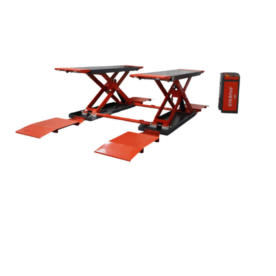 Stratus Extra Wide & Tall 10k lbs Scissor Car Lift, SAE-MS10000, alamoequipment.com