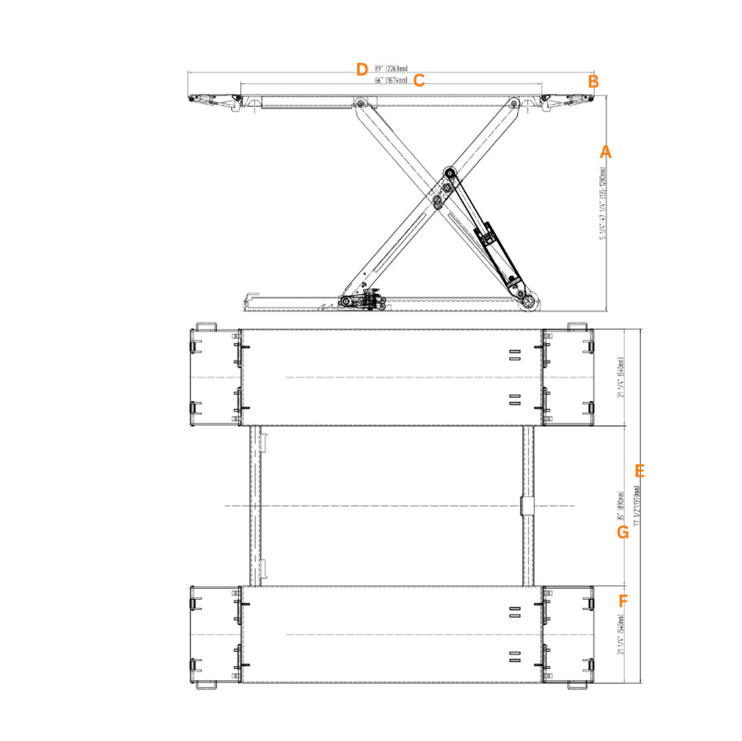 Stratus Extra Wide & Tall 10k lbs Scissor Car Lift, SAE-MS10000, alamoequipment.com