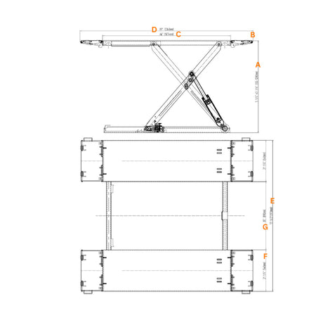 Stratus Extra Wide & Tall 10k lbs Scissor Car Lift, SAE-MS10000, alamoequipment.com
