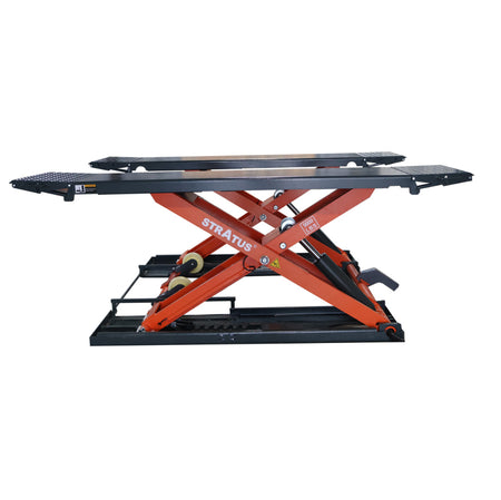 Stratus Extra Wide & Tall 9k lbs Scissor Car Lift, SAE-MS9000XT, alamoeequipment.com