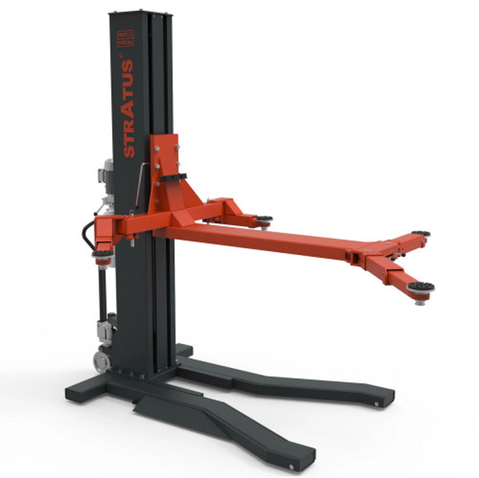 Stratus Single Post 6,600 lbs Manual Safety Lock Release Car Lift SAE-S66M, alamoequipment.com
