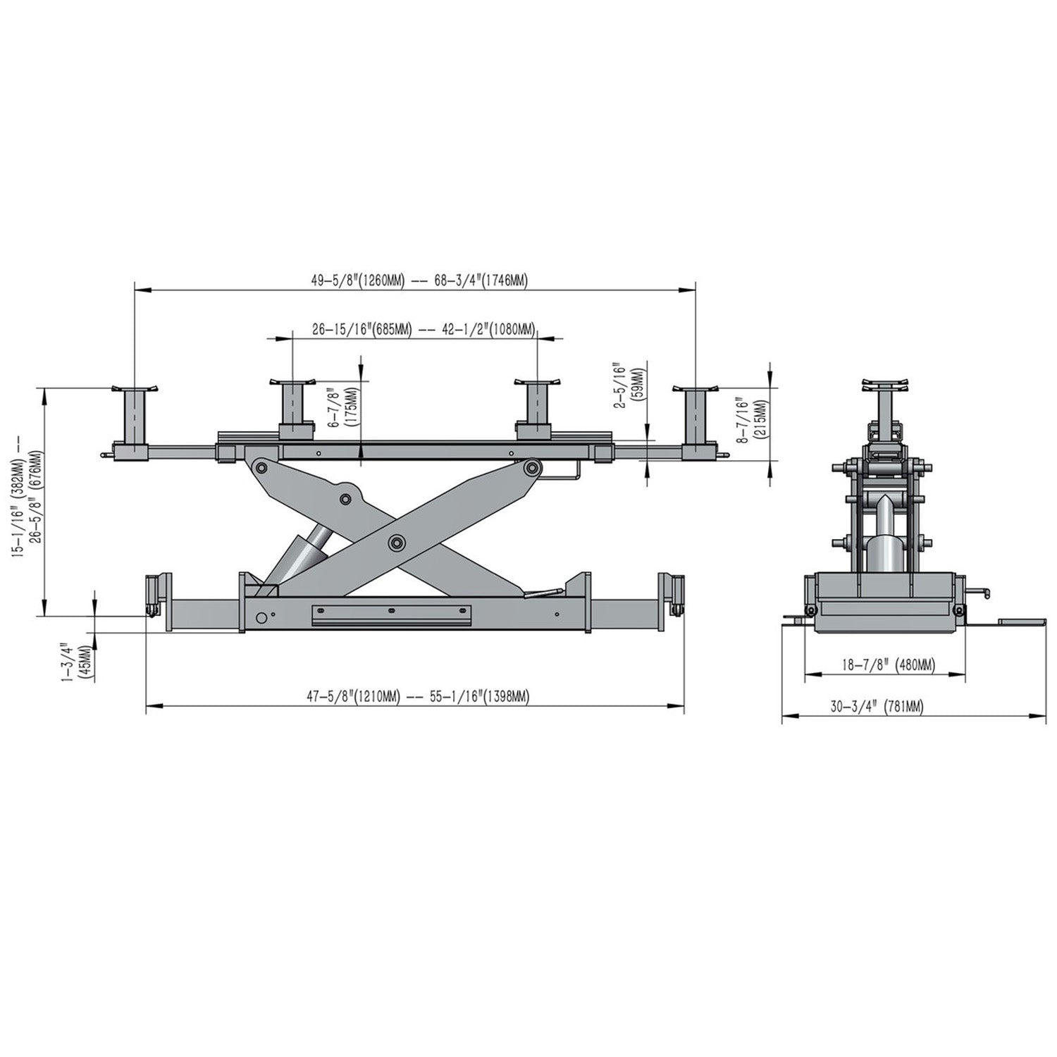 Stratus® Rolling Bridge Jack SAE-BJ135, alamoequipment.com