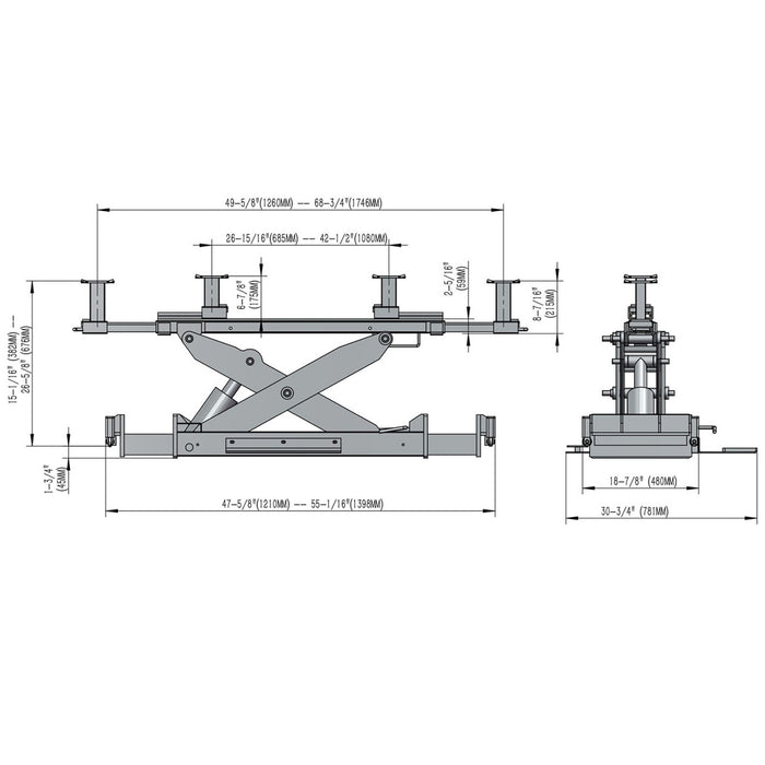 Stratus® Rolling Bridge Jack SAE-BJ135, alamoequipment.com