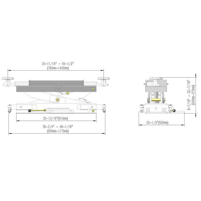 Stratus Rolling Bridge Jack SAE-BJ7, alamoequipment.com