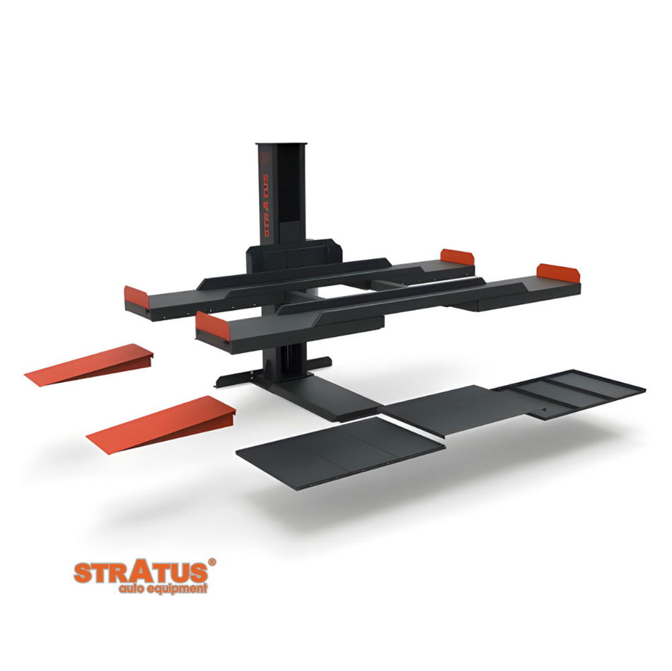 Stratus Single-Post 6600 lbs Manual Release Parking Car Lift SAE-P166M, alamoequipment.com