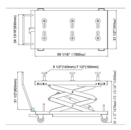 Stratus 2600 lbs Car Lift Table G2 SAE-LT2600E, alamoequipment.com