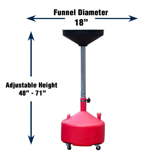 Tuxedo 8-Gallon Plastic Waste Oil Drain w/Wheels #8G-DRAIN, Alamo Equipment, TX