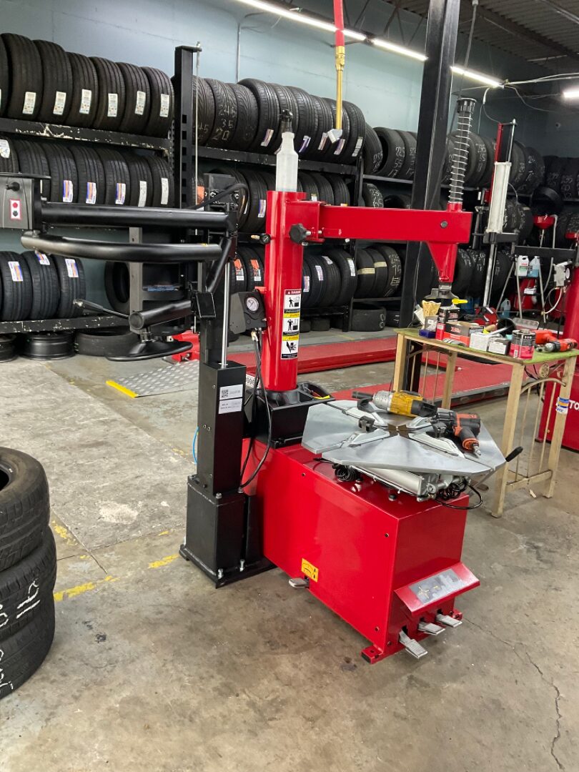Commercial tire changer installed by Alamo Equipment in an Irving tire shop